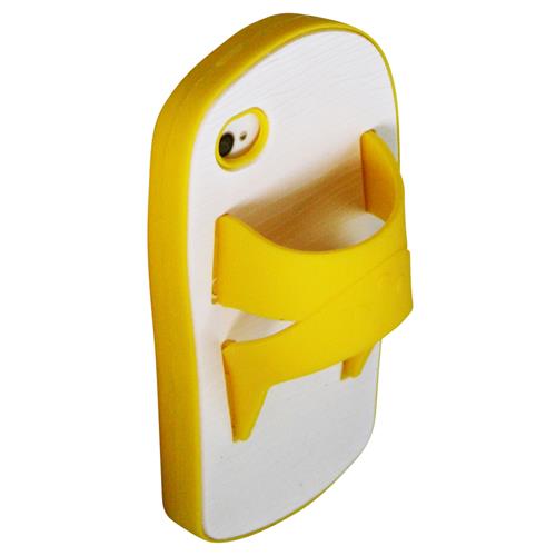 Étui souple ajusté d'Exian pour iPhone 4S; iPhone 4 - Jaune