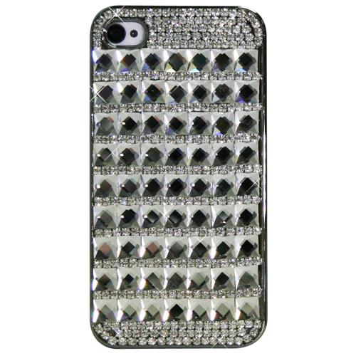 Exian iPhone 4/4S Hard Plastic Case Crystal in Square Pattern Clear