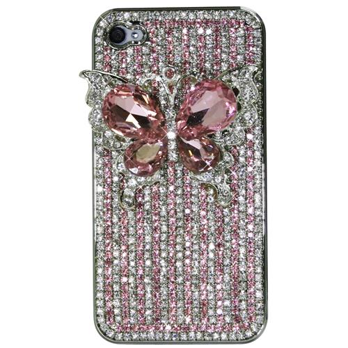 Étui rigide ajusté d’Exian pour iPhone 4S; iPhone 4 - Rose