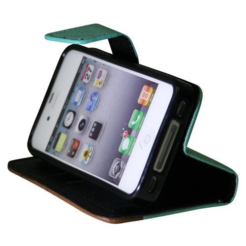 Étui souple ajusté d'Exian pour iPhone 4S; iPhone 4 - Brun; Vert