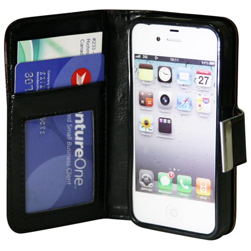 Étui souple ajusté d’Exian pour iPhone 4S; iPhone 4 - Brun; Noir