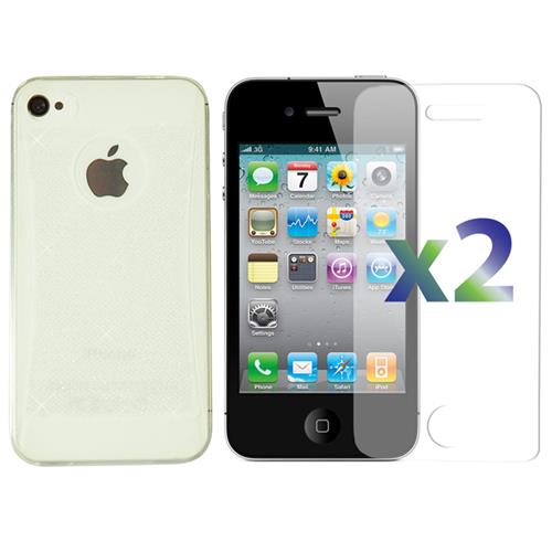 Étui souple ajusté d'Exian pour iPhone 4S; iPhone 4 - transparent