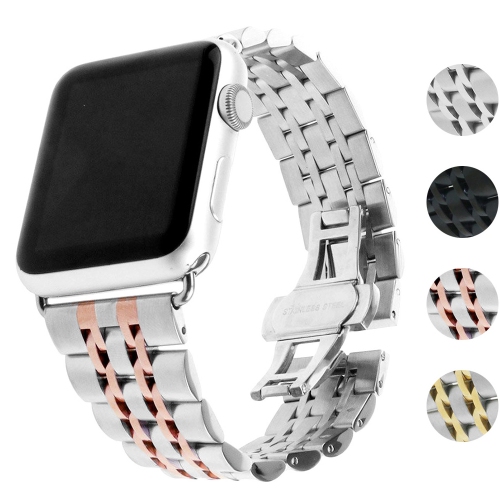 Strapsco Stainless Steel Link Watch Band Strap For Apple Watch Series 1 2 3 4 42mm Silver Rose Gold Best Buy Canada