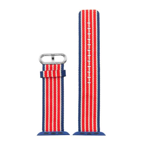 StrapsCo Woven Nylon Strap Band for 38mm Apple Watch in Red and Blue