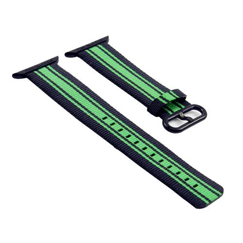 STRAPSCO  Woven Nylon Strap Band for 42MM Apple Watch In Black And In Green