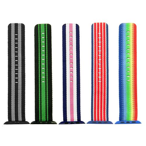 StrapsCo Woven Nylon Strap Band for 42mm Apple Watch in Black and Green