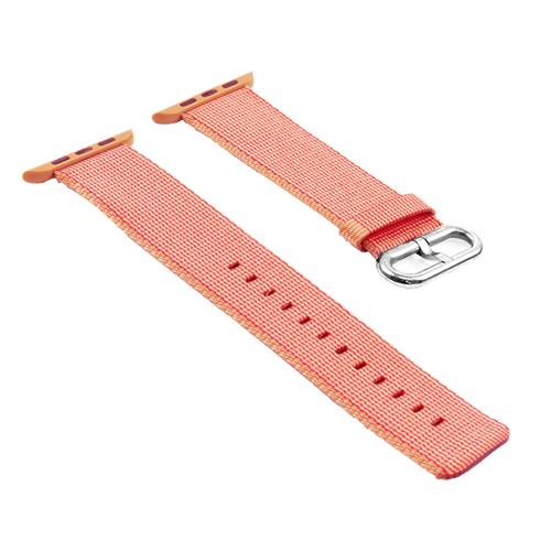 STRAPSCO  Woven Nylon Strap Band for 38MM Apple Watch In And Gold In Orange