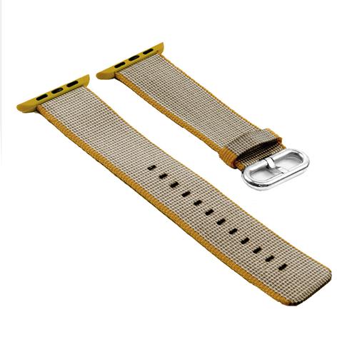 StrapsCo Woven Nylon Strap Band for 42mm Apple Watch in Grey and Gold