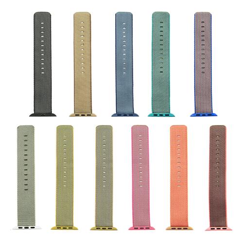 StrapsCo Woven Nylon Strap Band for 42mm Apple Watch in Grey and Gold