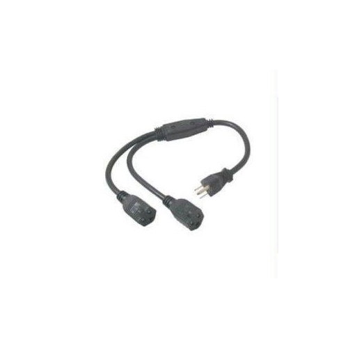 C2G 14in 16 AWG 1-to-2 Power Cord Splitter