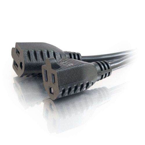 C2G 14in 16 AWG 1-to-2 Power Cord Splitter