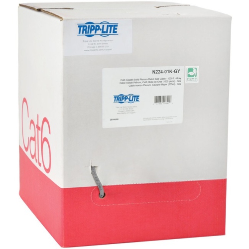 TRIPP LITE  1000Ft Plenum Cmp Cat 6 Solid Utp Bulk Cable 1000' In Gray