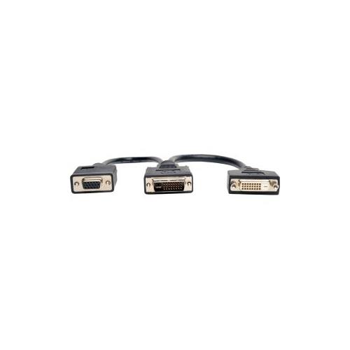 Tripp Lite 6in DVI Digital Y Splitter Cable DVI-I M to DVI-D F and HD15 F 6"