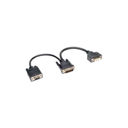 Tripp Lite 6in DVI Digital Y Splitter Cable DVI-I M to DVI-D F and HD15 F 6"