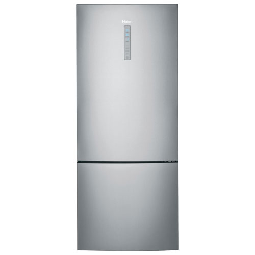 Réfrigérateur à congélateur inférieur 15 pi³ 28 po de Haier - Acier inoxydable