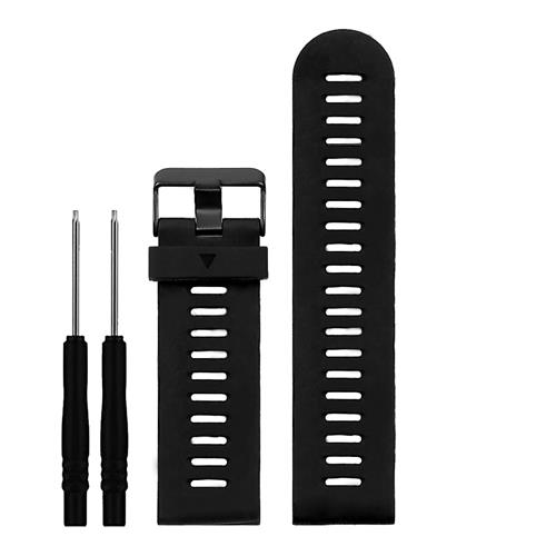 StrapsCo Soft Silcone Band Strap for Garmin Fenix 3/HR in Black