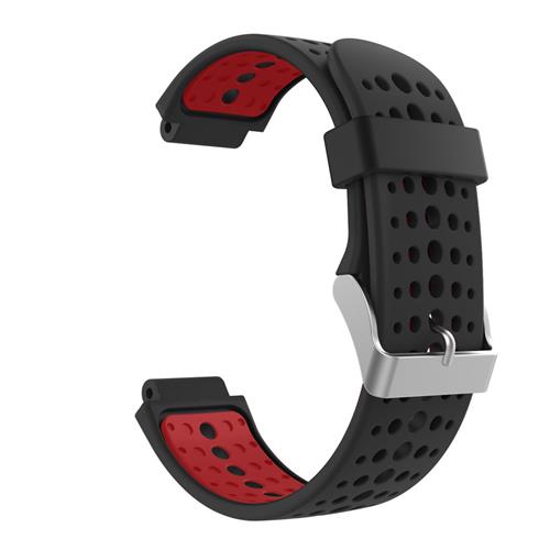 StrapsCo Silcone Band Rally Strap for Garmin Forerunner in Black and Red
