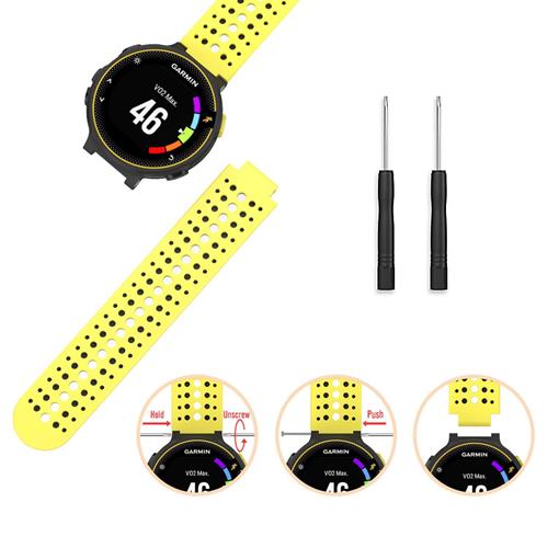 Rally StrapsCo Silcone Band Rally Strap for Garmin Forerunner in Yellow and Black
