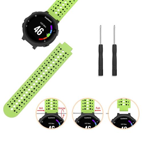 Rally StrapsCo Silcone Band Rally Strap for Garmin Forerunner in Green and Black