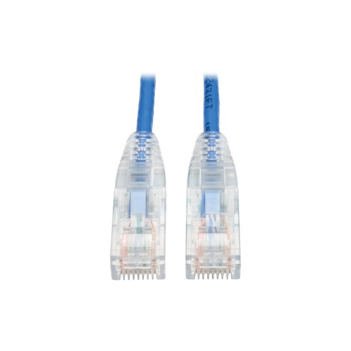 Tripp Lite Cat6 Gigabit Snagless Molded Slim UTP Patch Cable, Blue, 5ft