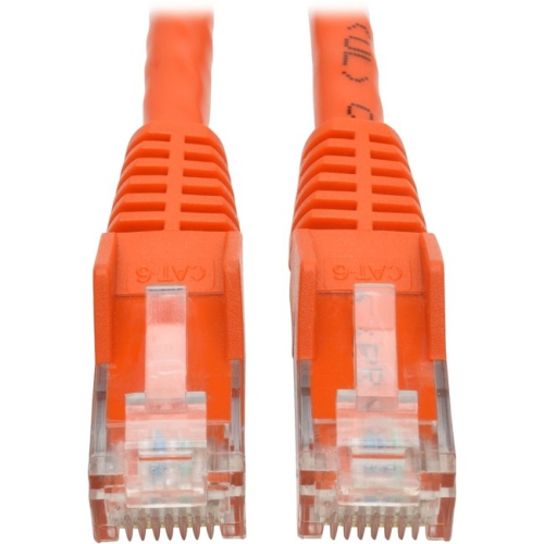 Tripp Lite Cat6 Gigabit Snagless Molded UTP Patch Cable, Orange, 15 ft