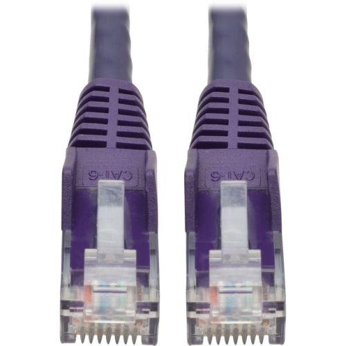 Tripp Lite Cat6 Gigabit Snagless Molded UTP Patch Cable, Purple, 1 ft
