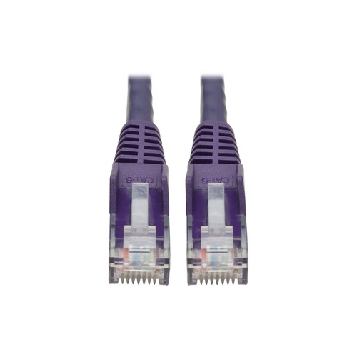 Tripp Lite Cat6 Gigabit Snagless Molded UTP Patch Cable, Purple, 1 ft