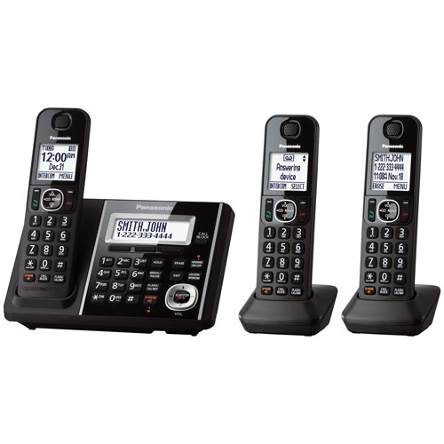 Téléphone sans fil à 3 combinés DECT 6.0 avec répondeur de Panasonic
