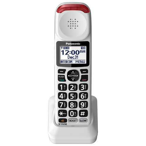 Panasonic 1.9GHz 1-Handset Amplified Cordless Phone with Answering Machine (KXTGM470W) - White
