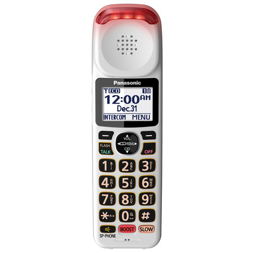 Panasonic 1.9GHz 1-Handset Amplified Cordless Phone with Answering Machine (KXTGM470W) - White