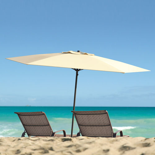 CorLiving Contemporary 7.5 ft. Deluxe Beach Umbrella - Warm White