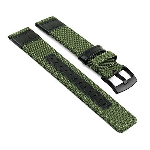 STRAPSCO  Canvas Band Strap for Suunto Core W/ Matte Black Buckle In In Green
