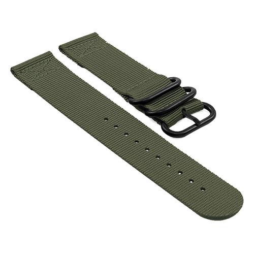 StrapsCo Nylon Band Strap for Suunto Core w/ Matte Black Buckle in Green