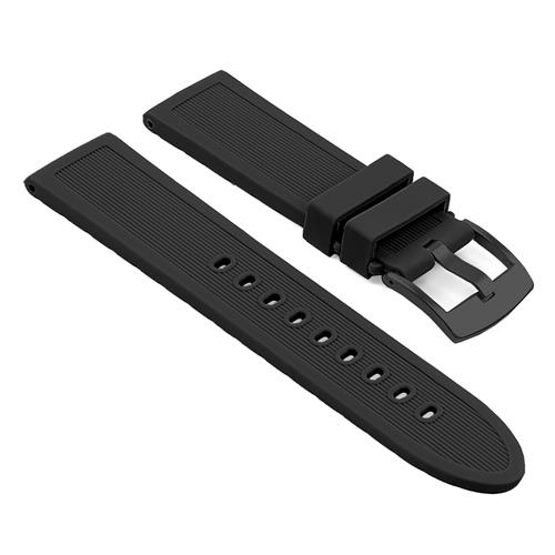 StrapsCo Thick Silicone Band Strap for Suunto Core, Essential, and Traverse with Matte Black Buckle in Black