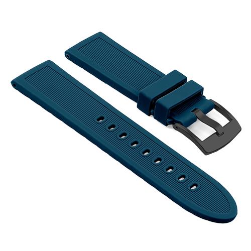 STRAPSCO  Thick Silicone Band Strap for Suunto Core, Essential, And Traverse With Matte Black Buckle In In Blue