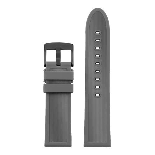 StrapsCo Thick Silicone Band Strap for Suunto Core, Essential, and Traverse with Matte Black Buckle in Grey