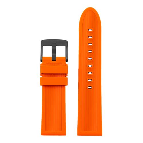 StrapsCo Thick Silicone Band Strap for Suunto Core, Essential, and Traverse with Matte Black Buckle in Orange