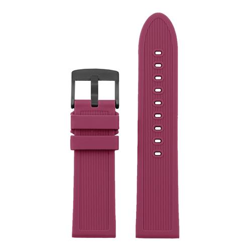 StrapsCo Thick Silicone Band Strap for Suunto Core, Essential, and Traverse with Matte Black Buckle in Purple