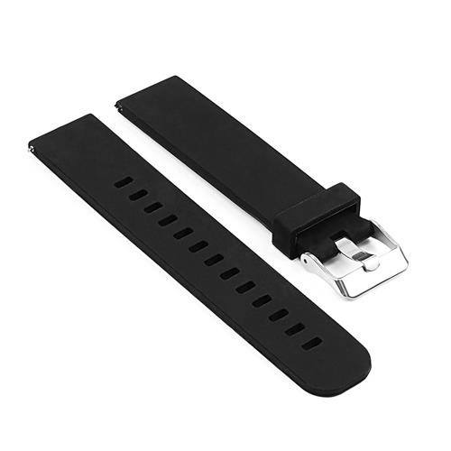 STRAPSCO  Silicone Rubber 18MM Quick Release Watch Strap Band for Huawei In In Black