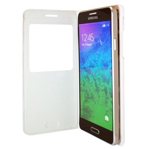 Exian Samsung Galaxy Alpha Screen Protectors X 2 and PU Leather Wallet with Call Access White