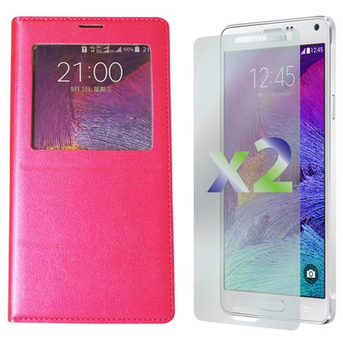 Exian Fitted Soft Shell Case for Samsung Galaxy Note 4 - Hot Pink