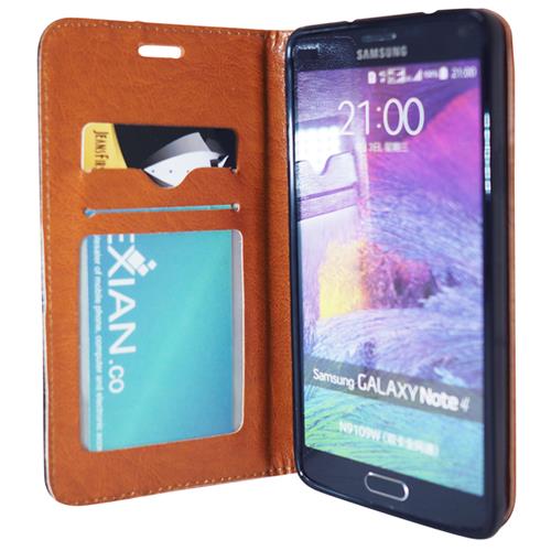 Exian Fitted Soft Shell Case for Samsung Galaxy Note 4 - Brown