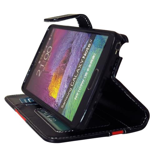 Exian Fitted Soft Shell Case for Samsung Galaxy Note 4 - Black/Red