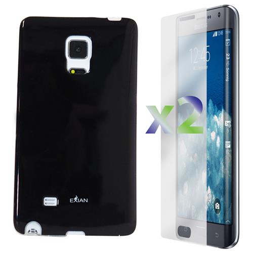 Exian Samsung Galaxy Note Edge Screen Protectors X 2 and TPU Case Exian Design Plain Black