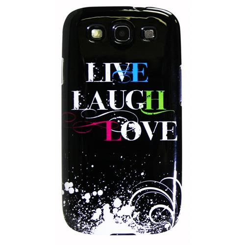 Exian Samsung Galaxy S3 TPU Case Exian Design Live/Laugh/Love(2) Black