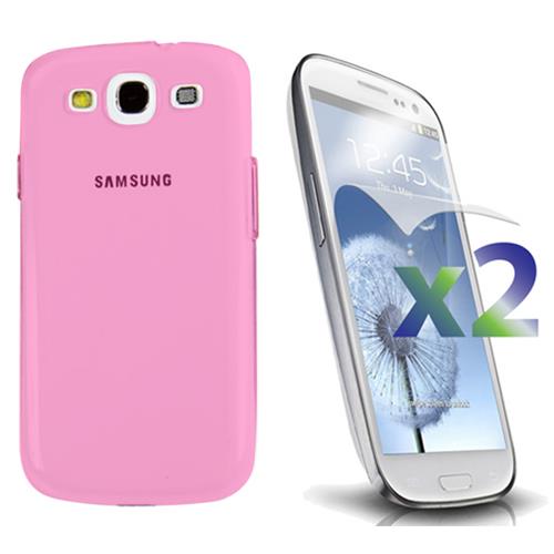 Exian Fitted Soft Shell Case for Samsung Galaxy S3 - Hot Pink