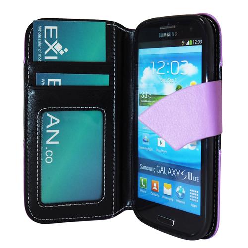 Exian Fitted Soft Shell Case for Samsung Galaxy S3 - Purple/Black
