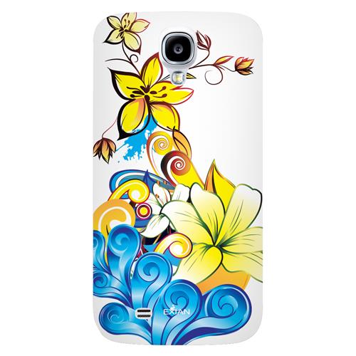 Exian Fitted Soft Shell Case for Samsung Galaxy S4 - Yellow/Blue