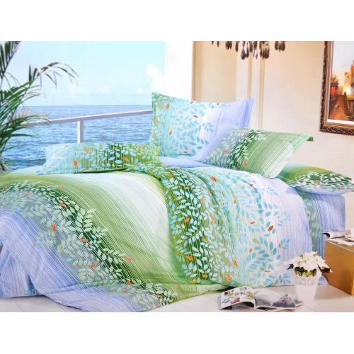 Todd Linen Green Leaves Super Soft 3 Pcs Queen Bedding Set 1 Duvet