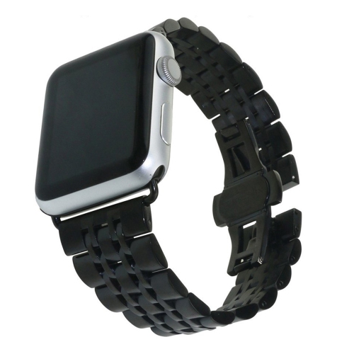 StrapsCo Stainless Steel Link Watch Band Strap for Apple Watch Series 1/2/3/4 - 38mm - Black